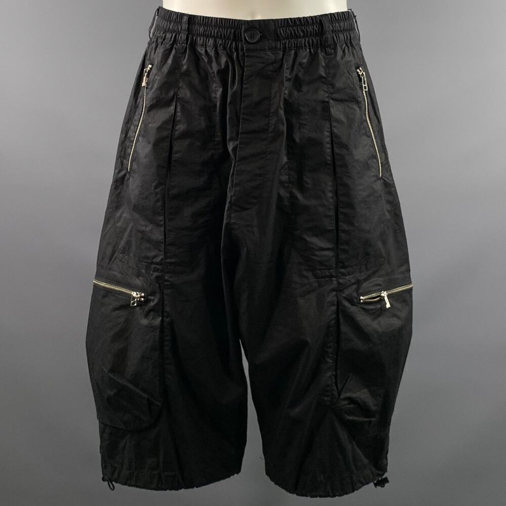 DANKE SCHON Size M Black Solid Cotton Baggy Shorts - Picture 1 of 3